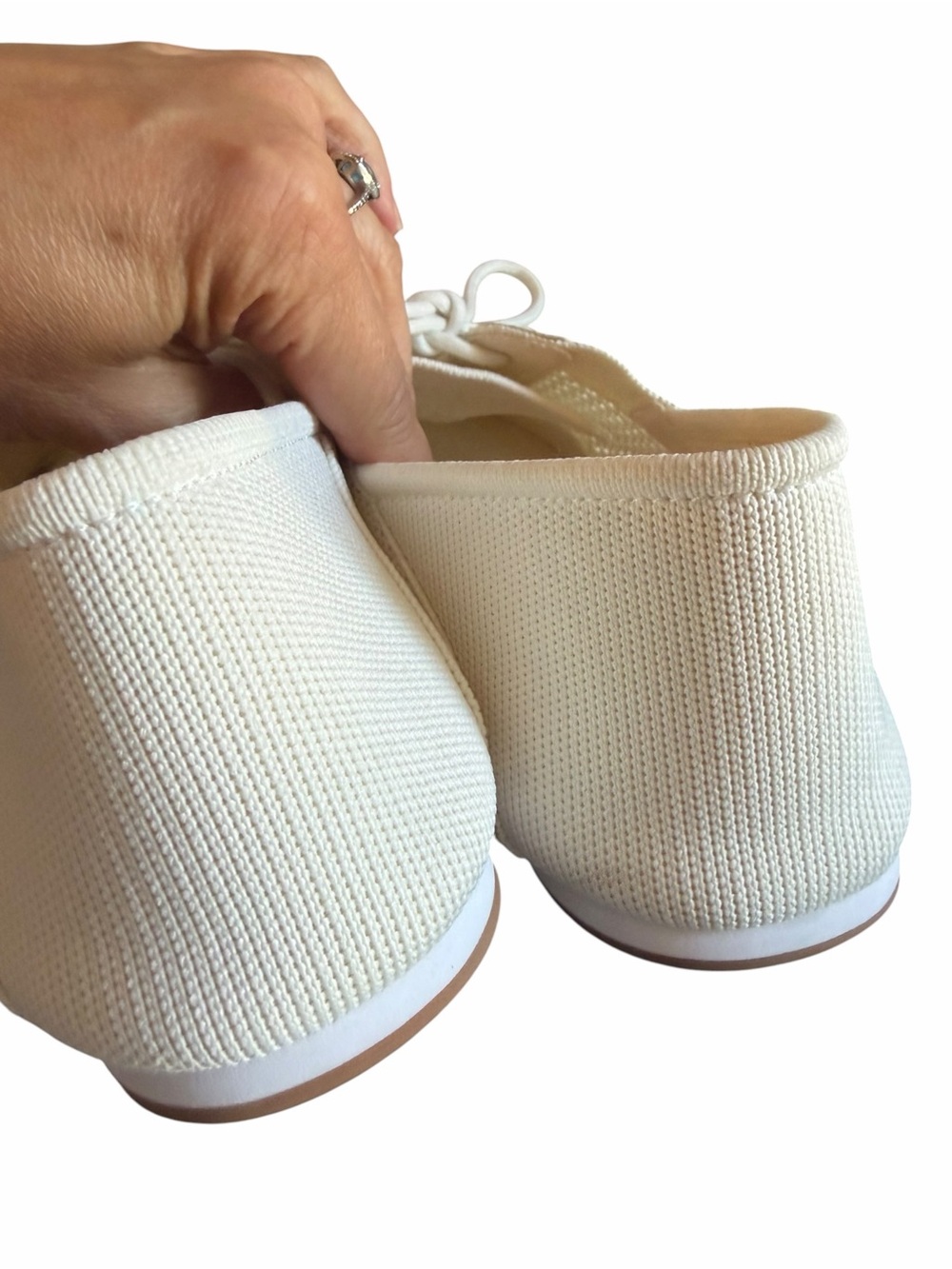 VIVAIA Yara Mesh Sneakerina Lace Up Flat Sneaker Cream Ivory Size 10 - Picture 5 of 10